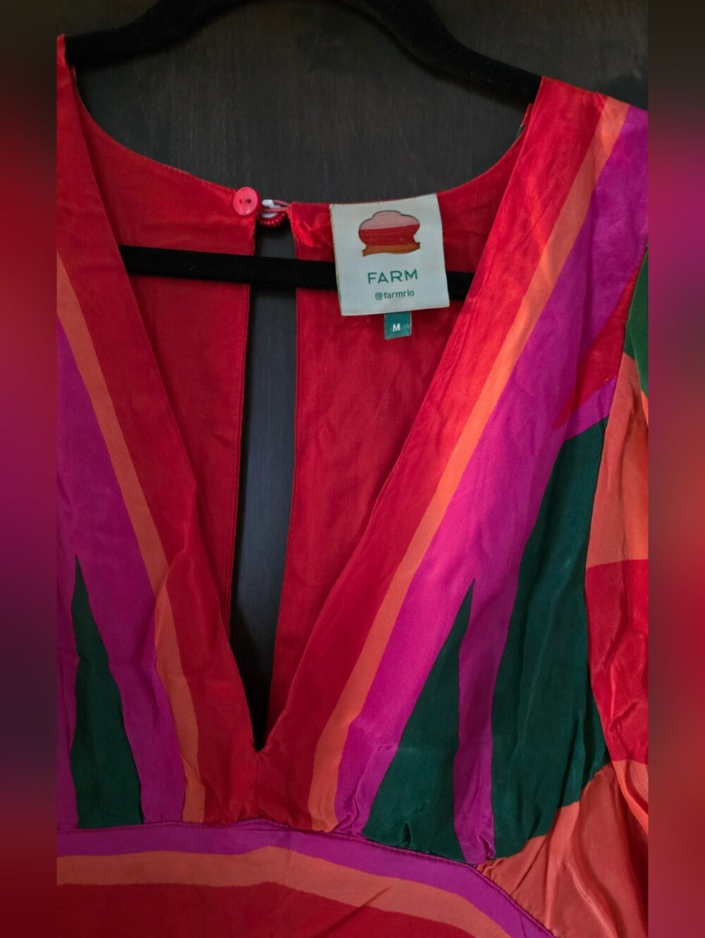 FARM Rio Colorful Leaves Maxi V-Neck Maxi Dress - Picture 6 of 9
